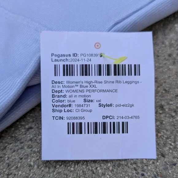 Women's High-Rise Shine Rib Leggings All In Motion XXL - Picture 8 of 11